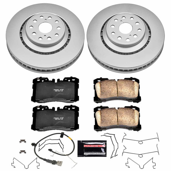 PowerStop Genuine Geomet Coated Rotor and Low-Dust Ceramic Brake Pad Kit