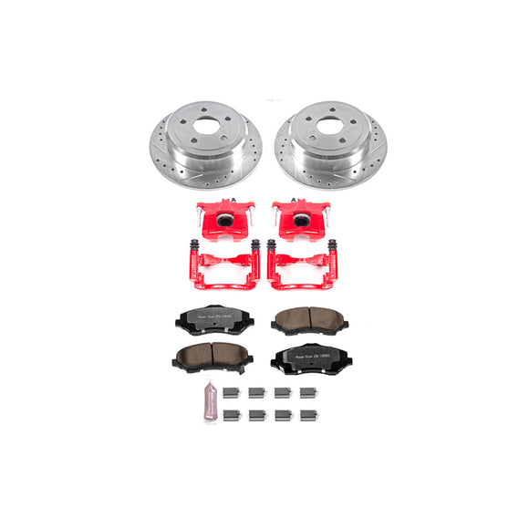PowerStop Z36 Truck and SUV Ceramic Brake Pad, Drilled & Slotted Rotor, and Cali