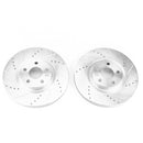 PowerStop Evolution Drilled Slotted Rotors Pair Front For Lincoln MKZ