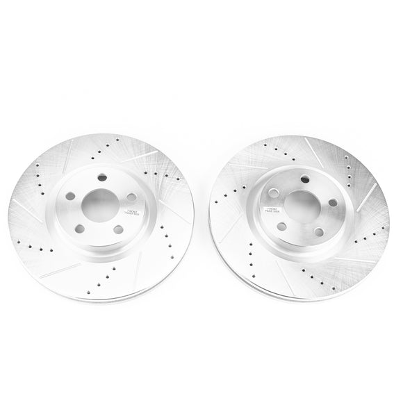 PowerStop Evolution Drilled Slotted Rotors Pair Front For Lincoln MKZ