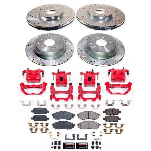 PowerStop Z23 Daily Driver Carbon-Fiber Ceramic Pads Drilled & Slotted Rotor & C