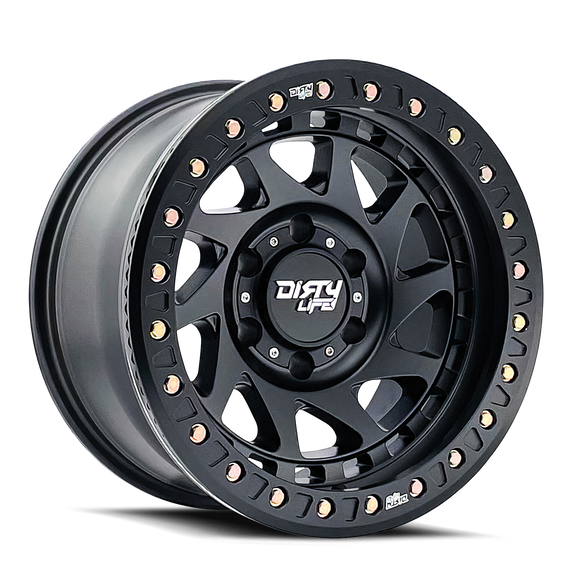 17x9 Dirty Life Enigma Race Matte Black 8x170 ET-12 CB125.2 Wheel Rim