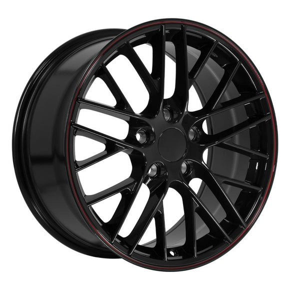 18" Replica Wheel CV08B Fits Chevrolet Corvette - C6 ZR1 Rim 18x8.5 Redline