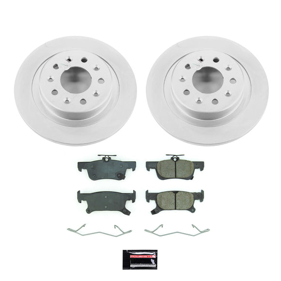 PowerStop Genuine Geomet Coated Rotor and Low-Dust Ceramic Brake Pad Kit