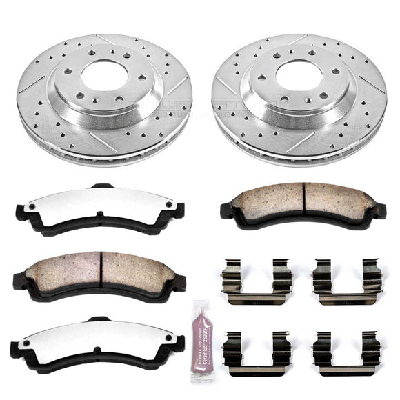 PowerStop Z36 Carbon-Fiber Ceramic Brake Pad with Drilled and Slotted Rotor Kit