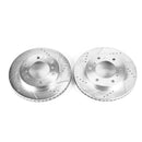 PowerStop Evolution Drilled Slotted Rotors Pair Front For Mitsubishi Montero
