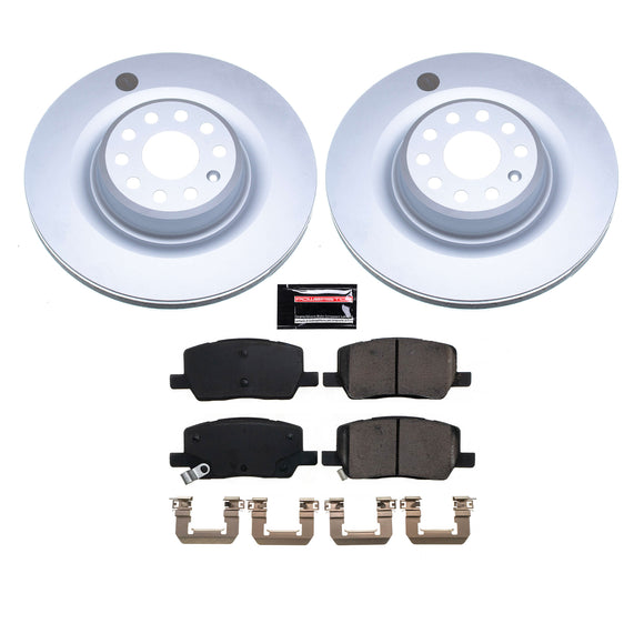 PowerStop Genuine Geomet Coated Rotor and Low-Dust Ceramic Brake Pad Kit