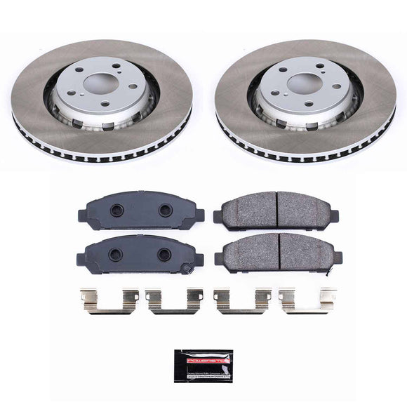 PowerStop Semi-Coated Rotor and Low-Dust Ceramic Brake Pad Kit