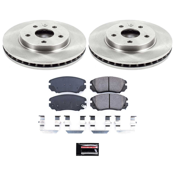 PowerStop OE Stock Replacement Low-Dust Ceramic Brake Pad and Rotor Kit
