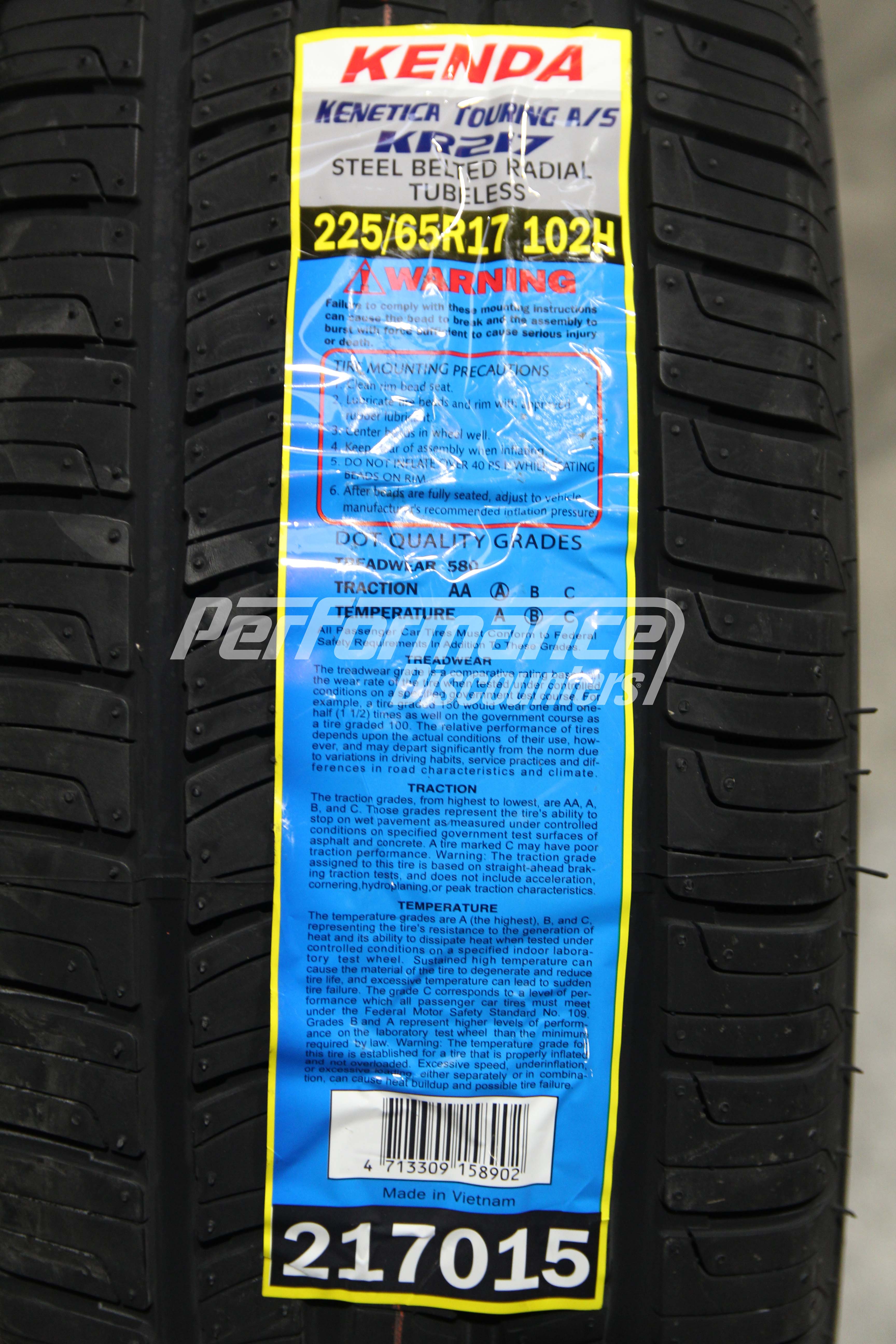 Kenda Kenetica Touring AS KR217 Tire(s) 225/65R17 102H SL 225/65-17 2256517