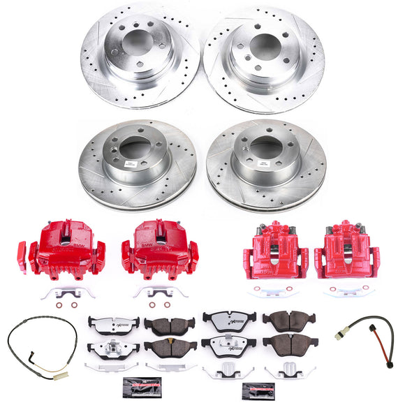 PowerStop Z26 Street Performance Ceramic Brake Pad, Drilled Slotted Rotor, and C