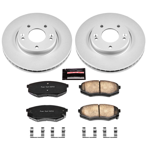 PowerStop Genuine Geomet Coated Rotor and Low-Dust Ceramic Brake Pad Kit