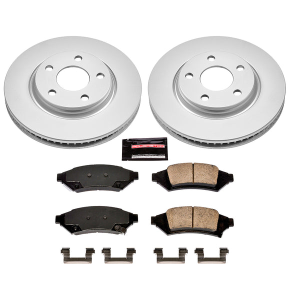 PowerStop Genuine Geomet Coated Rotor and Low-Dust Ceramic Brake Pad Kit