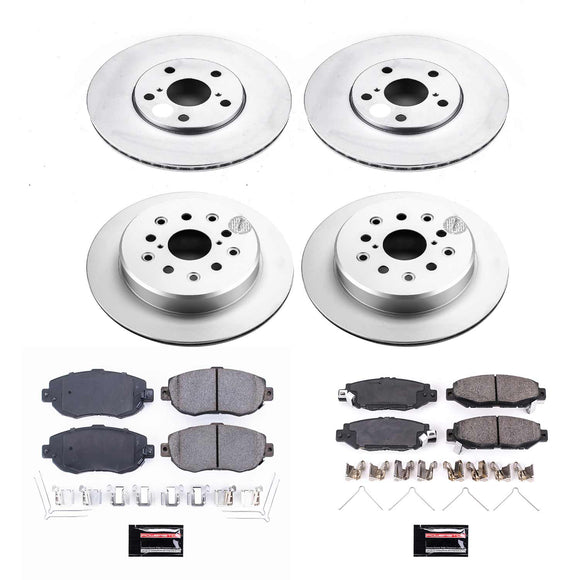 PowerStop Genuine Geomet Coated Rotor and Low-Dust Ceramic Brake Pad Kit