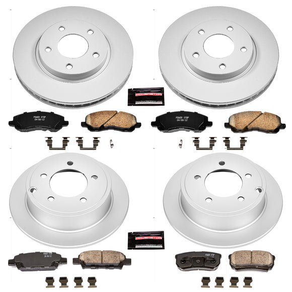 PowerStop Genuine Geomet Coated Rotor and Low-Dust Ceramic Brake Pad Kit