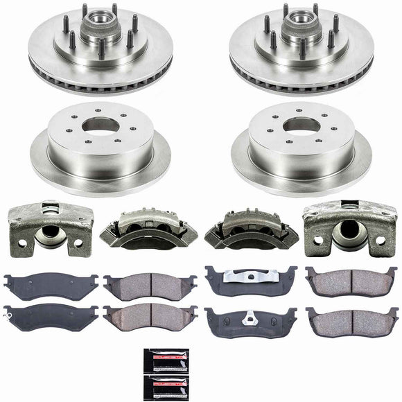 PowerStop OE Stock Replacement Low-Dust Ceramic Brake Pad, Rotor and Caliper Kit