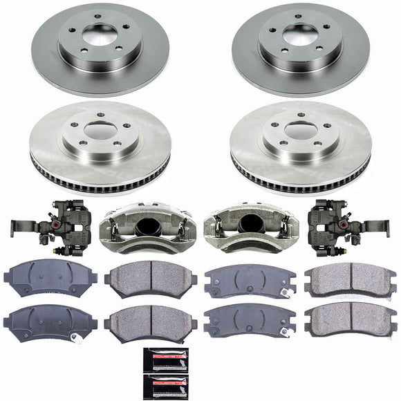 PowerStop OE Stock Replacement Low-Dust Ceramic Brake Pad, Rotor and Caliper Kit