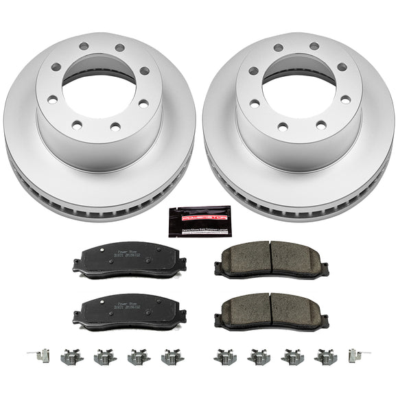 PowerStop Genuine Geomet Coated Rotor and Low-Dust Ceramic Brake Pad Kit