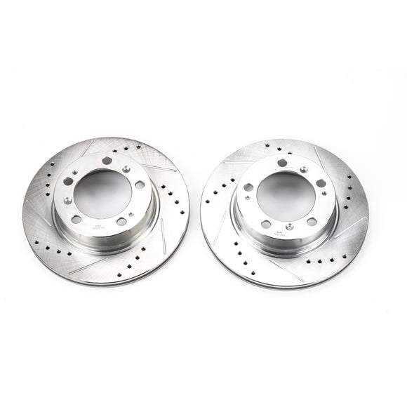 PowerStop Evolution Drilled Slotted Rotors Pair Rear For Porsche Boxster