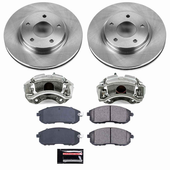 PowerStop OE Stock Replacement Low-Dust Ceramic Brake Pad, Rotor and Caliper Kit
