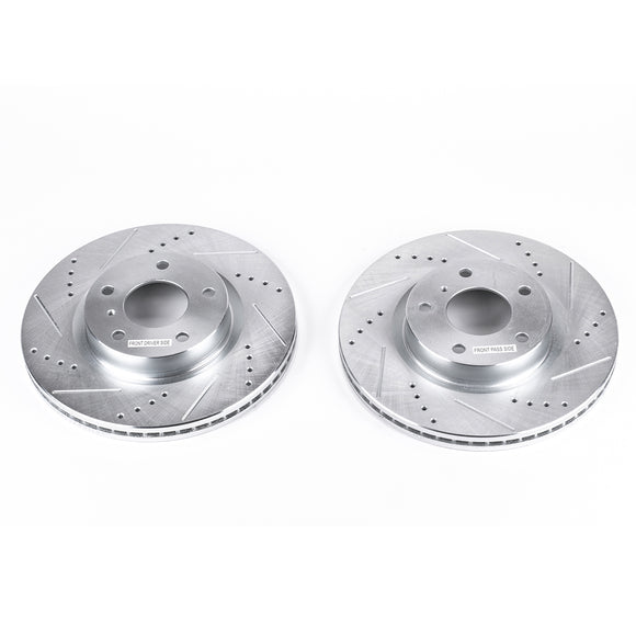 PowerStop Evolution Drilled Slotted Rotors Pair Front For INFINITI G35