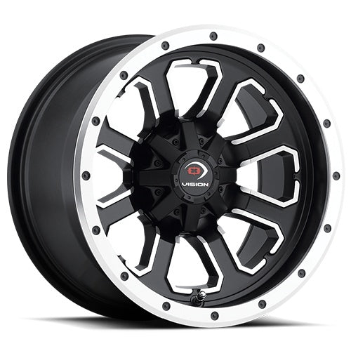 12x7 Vision 548 Commander Matte Black Machined Face 4x115 ET2.5 Wheel Rim