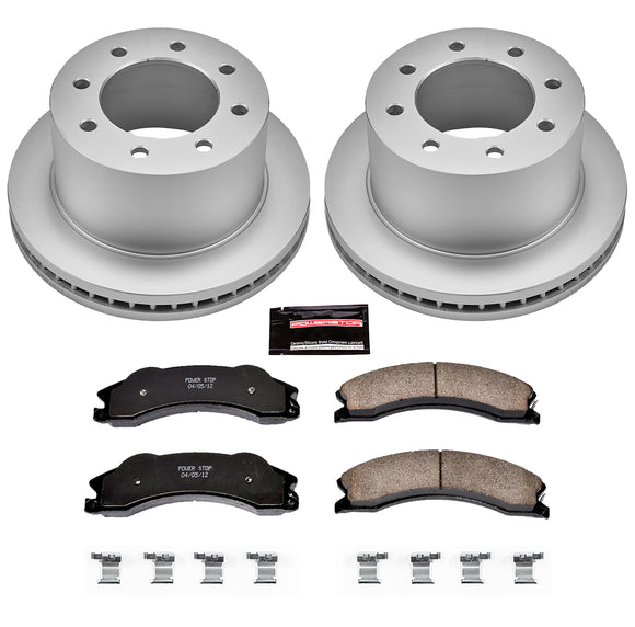 PowerStop Genuine Geomet Coated Rotor and Low-Dust Ceramic Brake Pad Kit