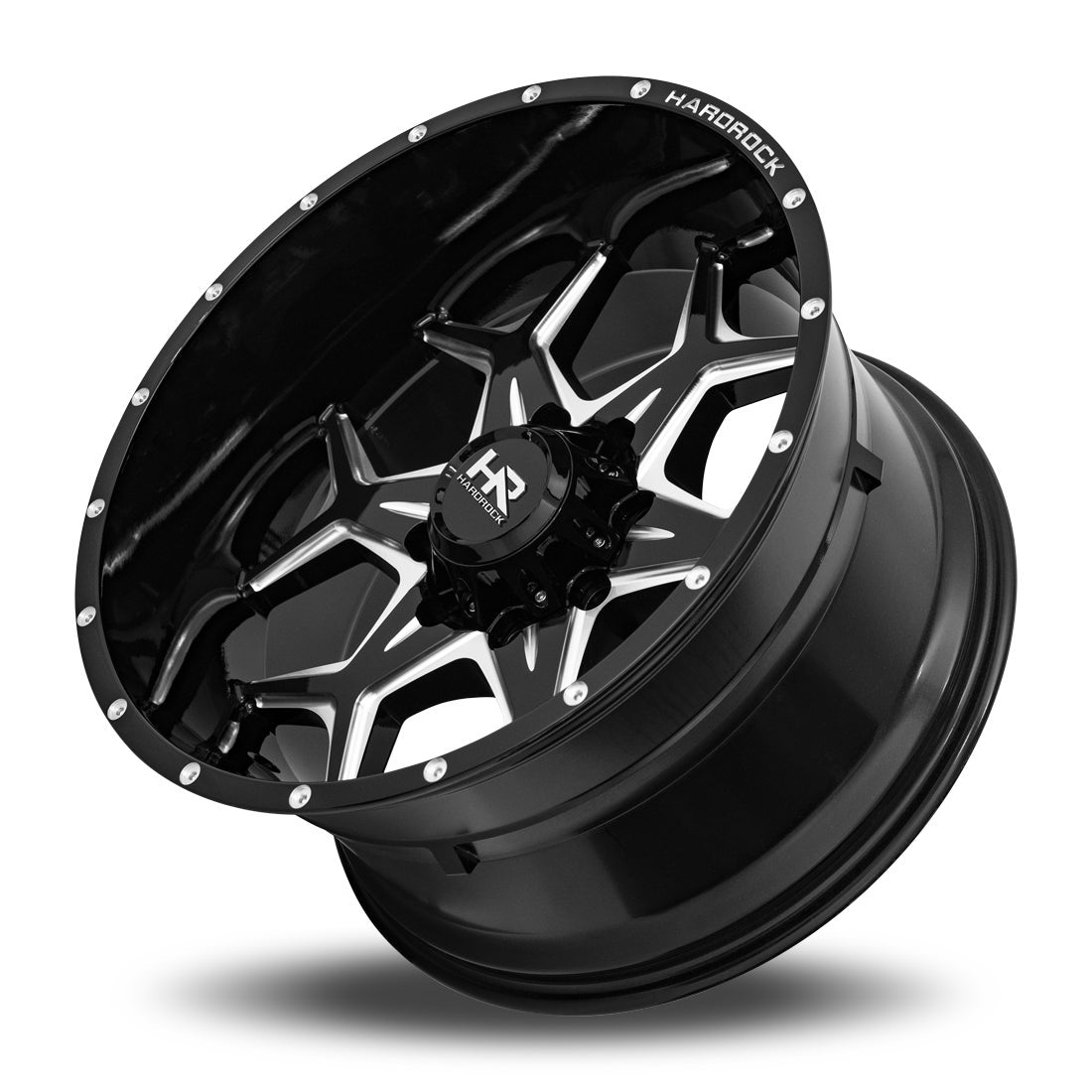 20x12 Hardrock Reckless Xposed Gloss Black Milled 8x165.1 ET-44 wheel/rim