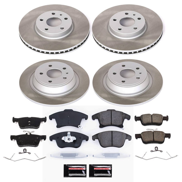 PowerStop Semi-Coated Rotor and Low-Dust Ceramic Brake Pad Kit