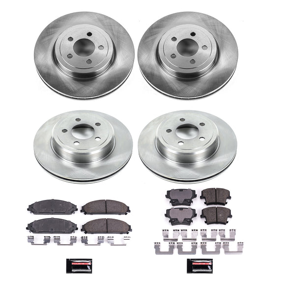 PowerStop OE Stock Replacement Low-Dust Ceramic Brake Pad and Rotor Kit