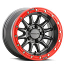15x7 Raceline A14GR Alpha Satin Gunmetal WithRed Ring 4x156 ET10 Wheel