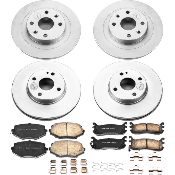 PowerStop Genuine Geomet Coated Rotor and Low-Dust Ceramic Brake Pad Kit