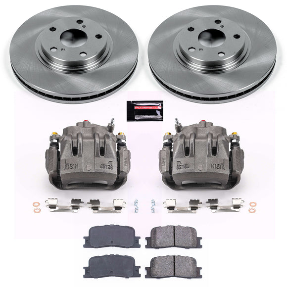 PowerStop OE Stock Replacement Low-Dust Ceramic Brake Pad, Rotor and Caliper Kit