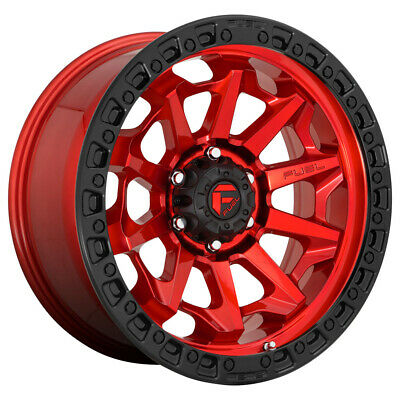 17X9 Fuel D695 Covert Candy Red Black Bead Ring 5X150 ET-12 wheel/rim