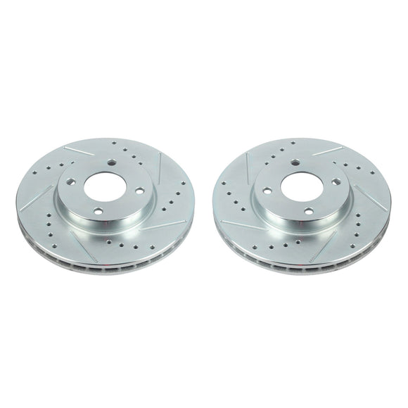 PowerStop Evolution Drilled Slotted Rotors Pair Front For Nissan Kicks
