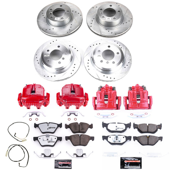 PowerStop Z26 Street Performance Ceramic Brake Pad, Drilled Slotted Rotor, and C