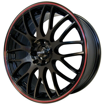 18x7.5 Maxxim Maze Black/Red Stripe 5x100 5x114.3 5x4.5 ET45 Wheel Rim