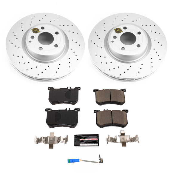 PowerStop Genuine Geomet Coated Rotor and Carbon-Fiber Ceramic Brake Pad Kit