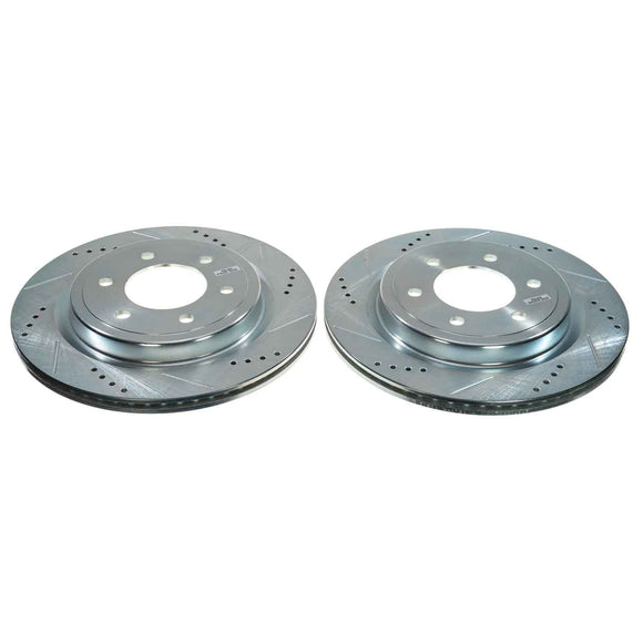 PowerStop Evolution Drilled Slotted Rotors Pair Rear For Ford F-150