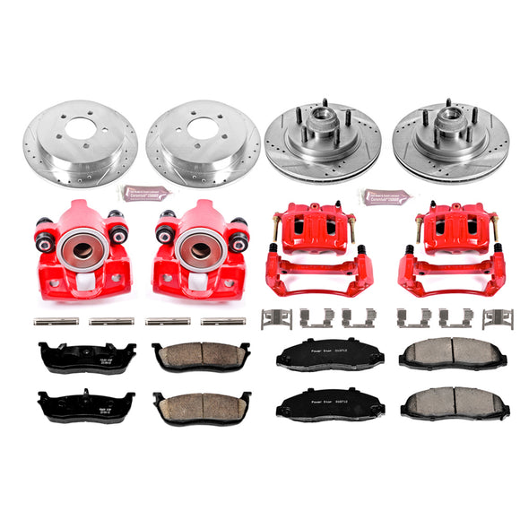 PowerStop Z23 Daily Driver Carbon-Fiber Ceramic Pads Drilled & Slotted Rotor & C