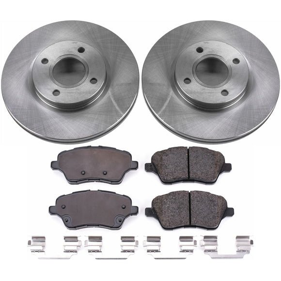 PowerStop OE Stock Replacement Low-Dust Ceramic Brake Pad and Rotor Kit