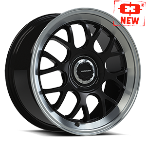 18x8.5 Vision 478 Alpine Black Brushed Lip 5x100 5x115 5x ET35 Wheel Rim