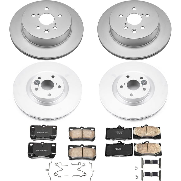 PowerStop Genuine Geomet Coated Rotor and Low-Dust Ceramic Brake Pad Kit