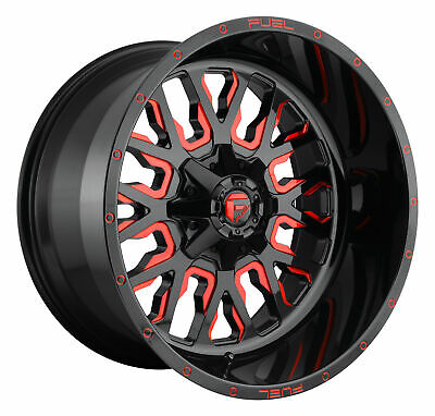 20X10 Fuel D612 Stroke Gloss Black Red Tinted Clear 8X165.1 ET-18 wheel/rim