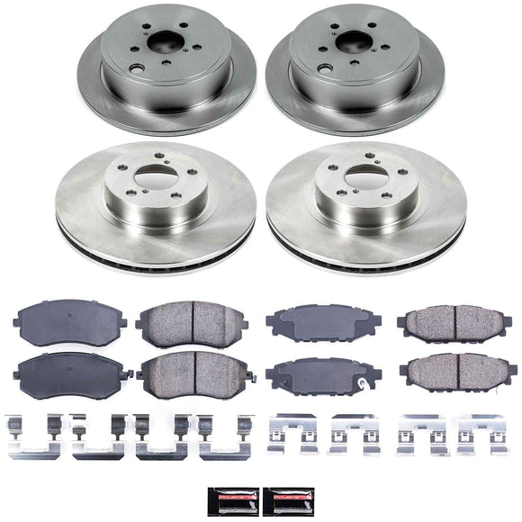 PowerStop OE Stock Replacement Low-Dust Ceramic Brake Pad and Rotor Kit