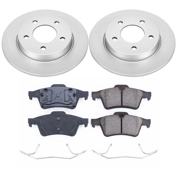 PowerStop Genuine Geomet Coated Rotor and Low-Dust Ceramic Brake Pad Kit