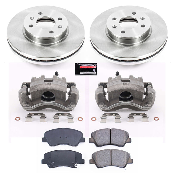 PowerStop OE Stock Replacement Low-Dust Ceramic Brake Pad, Rotor and Caliper Kit