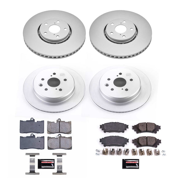 PowerStop Genuine Geomet Coated Rotor and Low-Dust Ceramic Brake Pad Kit