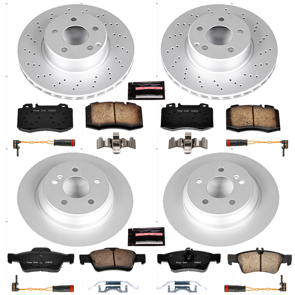 PowerStop Genuine Geomet Coated Rotor and Carbon-Fiber Ceramic Brake Pad Kit
