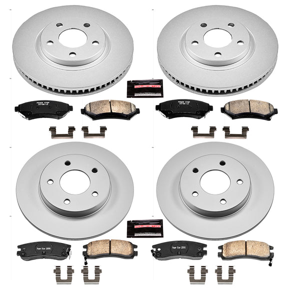 PowerStop Genuine Geomet Coated Rotor and Low-Dust Ceramic Brake Pad Kit